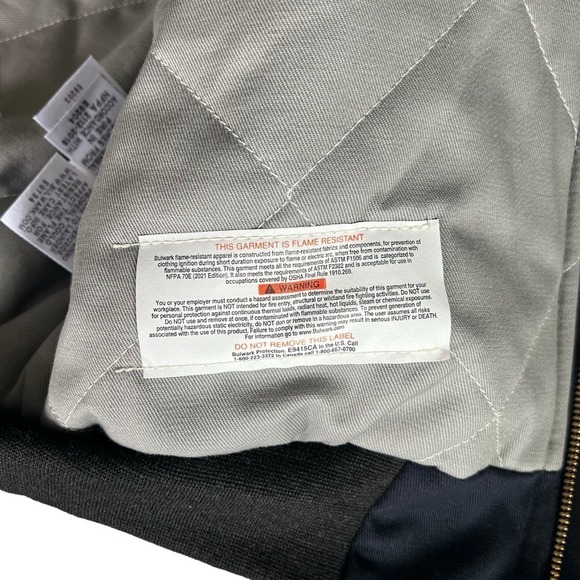 New Men’s Bulwark Flame Resistant 9 Oz Twill Cotton Excel Jacket Size S - Picture 8 of 11